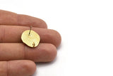 Brass Irregular Earring, 2 Raw Brass Irregular Sun Shaped Stud Earrings With 1 Loop (20x18x0.8mm) N1869