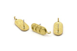 Brass Oval Earring, 4 Raw Brass Moon Phases Shaped Oval Stud Earrings With 1 Loop (22x9x1.5mm) N1863