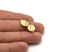 Pirinç Oval Küpe, 1 Halkalı 4 Ham Pirinç Oval Şekilli Çivi Küpe (16x10x2mm) N1866