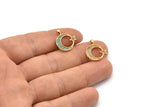 Gold Moon Charm, Gold Plated Moon And Star, Cubic Zircon, CZ Pave Moon Charm, Zircon Charm Pendants (16x17mm) SY0093