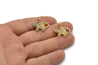 Gold Fish Charm, Gold Plated Fish, Cubic Zircon, CZ Pave Fish Charm, Zircon Charm Pendants (19x20mm) SY0116