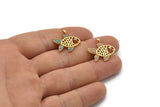 Gold Fish Charm, Gold Plated Fish, Cubic Zircon, CZ Pave Fish Charm, Zircon Charm Pendants (19x20mm) SY0116