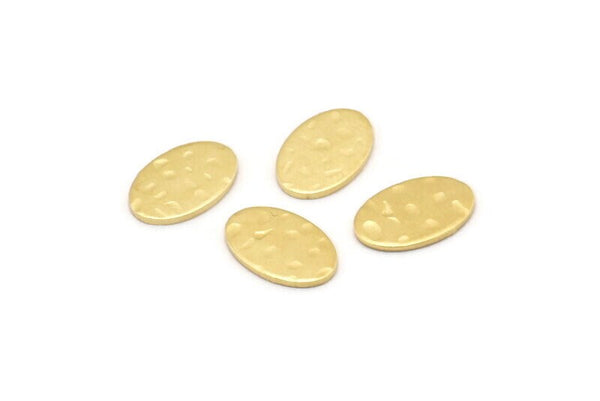 Brass Oval Blank, 24 Hammered Raw Brass Oval Blanks, Stamping Blanks (11x8x0.80mm) M02810