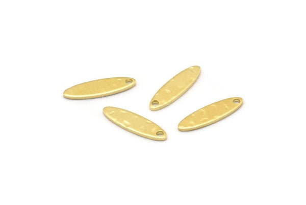 Brass Marquise Charm, 50 Hammered Raw Brass Oval Charms With 1 Hole, Blanks (14x4x0.80mm) M02813