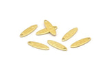 Brass Marquise Charm, 50 Hammered Raw Brass Oval Charms With 1 Hole, Blanks (14x4x0.80mm) M02813
