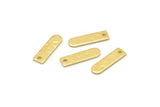 Brass Charm, 50 Hammered Raw Brass Rectangle Charms With 1 Hole (14x4x0.80mm) M02815