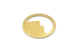 Brass Round Blank, 12 Textured Raw Brass Mountain Shaped Round Blanks, Findings (18x0.80mm) M02817