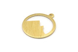 Pirinç Yuvarlak Charm, 1 Döngülü 12 Dokulu Ham Pirinç Dağ Şeklinde Yuvarlak Charm, Kolye Uçları, Küpe Aksesuarları (20x18x0,80 mm) M02811