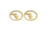 Brass Round Blank, 12 Textured Raw Brass Mountain Shaped Round Blanks, Findings (18x0.80mm) M02819
