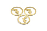 Brass Round Blank, 12 Textured Raw Brass Mountain Shaped Round Blanks, Findings (18x0.80mm) M02819
