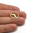 Brass Round Blank, 12 Textured Raw Brass Mountain Shaped Round Blanks, Findings (18x0.80mm) M02819