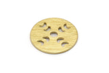 Brass Round Blank, 10 Textured Raw Brass Moon Phases Blanks, Findings, Stamping Tags (18x0.80mm) M02840
