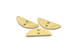 Semi Circle Charm, 50 Textured Raw Brass Half Moon Charms With 2 Holes, Blanks (14x5x0.80mm) M02825