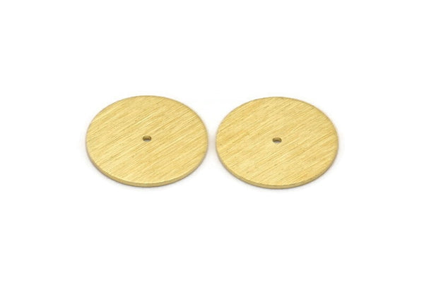 Brass Round Charm, 10 Textured Raw Brass Round Charms With 1 Hole, Blanks (18x0.80mm) M02831