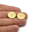 Brass Round Charm, 10 Textured Raw Brass Round Charms With 1 Hole, Blanks (18x0.80mm) M02831