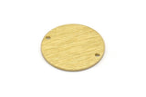 Brass Round Charm, 10 Textured Raw Brass Round Charms With 2 Holes, Blanks (18x0.80mm) M02841