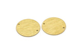 Brass Round Charm, 10 Textured Raw Brass Round Charms With 2 Holes, Blanks (18x0.80mm) M02841