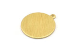 Brass Round Charm, 10 Textured Raw Brass Round Charms With 1 Loop, Blanks (20x18x0.80mm) M02842