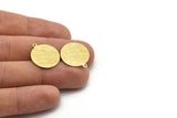 Brass Round Charm, 10 Textured Raw Brass Round Charms With 1 Loop, Blanks (20x18x0.80mm) M02842