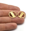 Brass Round Charm, 10 Textured Raw Brass Round Charms With 1 Hole, Blanks (18x0.80mm) M02844