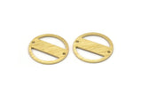 Brass Round Charm, 10 Textured Raw Brass Round Charms With 2 Holes, Blanks (18x0.80mm) M02845