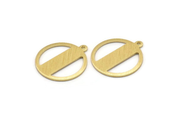 Brass Round Charm, 10 Textured Raw Brass Round Charms With 1 Loop, Blanks (20x18x0.80mm) M02846