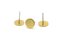 Pirinç Yuvarlak Küpe, 10 Ham Pirinç Yuvarlak Küpe (10x1mm) D861 A2324