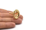 Duke Ring Settings - 1 Gold Plated Brass Duke Adjustable Ring Setting with Pad Size (20x15mm) E387 Q0557