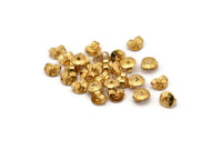 Brass Back Stoppers, 250 Raw Brass Earring Studs Back Stoppers (6mm) A0645