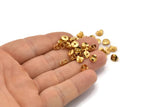 Brass Back Stoppers, 250 Raw Brass Earring Studs Back Stoppers (6mm) A0645