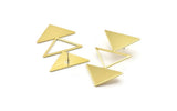 Brass Triangle Earring, 4 Raw Brass Triangle Earring (45x30x1mm) A2469