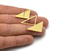 Brass Triangle Earring, 4 Raw Brass Triangle Earring (45x30x1mm) A2469