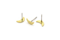 Pirinç Ay Küpe, 18 Dokulu Ham Pirinç, Hilal Ay, Pirinç Küpe (9x3x0,80 mm) M01660 A1280