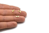 Pirinç Ay Küpe, 18 Dokulu Ham Pirinç, Hilal Ay, Pirinç Küpe (9x3x0,80 mm) M01660 A1280