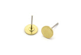 Brass Round Earring, 18 Raw Brass Round Stamping Earring, Findings (7x0.80mm) M01647 A2472