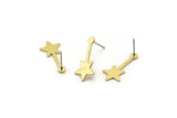 Brass Star Earring, 12 Raw Brass Star Blanks, Stamping Earring (20x9x0.80mm) M02054 A2471