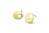 Brass Round Earring, 12 Raw Brass Round Stamping Earring, Findings (13x0.80mm) M01644 A2474