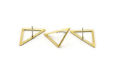 Brass Triangle Earring, 12 Raw Brass Open Triangle Ring Earring (25x13x1mm) M01696 A2473