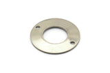 Steel Round Charm, 12 Stainless Steel Round Charms With 2 Holes (20x0.70mm) M02869