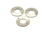 Steel Round Charm, 12 Stainless Steel Round Charms With 2 Holes (20x0.70mm) M02869