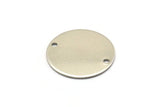 Steel Round Charm, 12 Stainless Steel Round Charms With 2 Holes (20x0.70mm) M02875