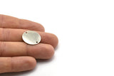 Steel Round Charm, 12 Stainless Steel Round Charms With 2 Holes (20x0.70mm) M02875