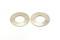 Steel Round Charm, 6 Stainless Steel Round Charms With 1 Hole (40x0.70mm) M02890