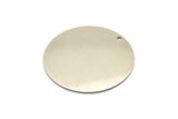 Steel Round Charm, 4 Stainless Steel Round Charms With 1 Hole (35x0.70mm) M02696