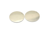 Steel Round Charm, 4 Stainless Steel Round Charms With 1 Hole (35x0.70mm) M02696