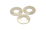 Steel Round Charm, 4 Stainless Steel Round Charms With 1 Hole (35x0.70mm) M02877