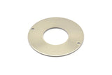 Steel Round Charm, 4 Stainless Steel Round Charms With 2 Holes (35x0.70mm) M02697