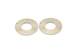 Steel Round Charm, 4 Stainless Steel Round Charms With 2 Holes (35x0.70mm) M02697