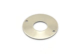 Steel Round Charm, 8 Stainless Steel Round Charms With 2 Holes (25x0.70mm) M02894