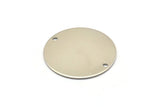 Steel Round Charm, 8 Stainless Steel Round Charms With 2 Holes (25x0.70mm) M02885